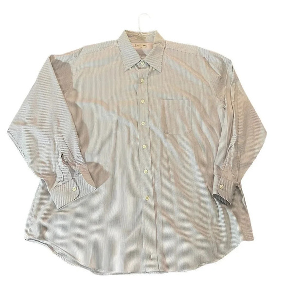 L.L Bean‎ Men's Striped Button Down Size 18/35 - Picture 1 of 3